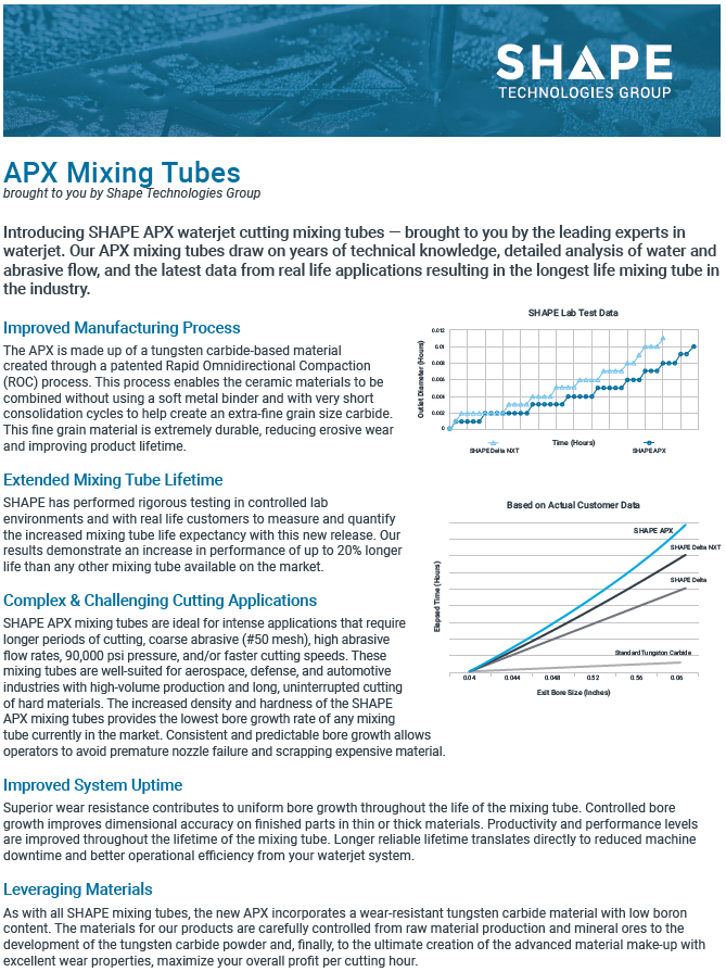 APX mixing tube data sheet